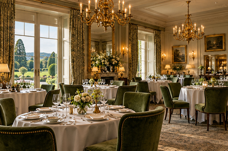 Beautifully presented hotel dining room
